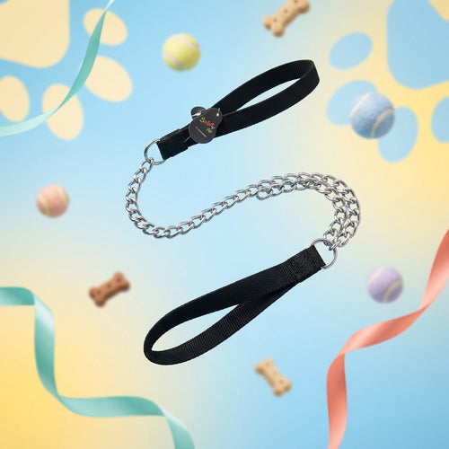 Dog Chain Lead with Handle | Normal Steel Chain Training Leash Heavy-Duty | For Large Breed Dogs