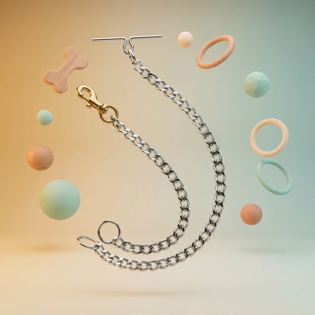 Grinded Steel Dog Chain Collar | Smooth Polished Finish Anti-Tangle Slip Chain | For Medium & Large Dogs