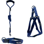 Braided Rope Dog Collar & Harness Set | Soft Nylon No-Pull Durable Combo | For All Breed Dogs