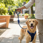 Braided Rope Dog Collar & Harness Set | Soft Nylon No-Pull Durable Combo | For All Breed Dogs