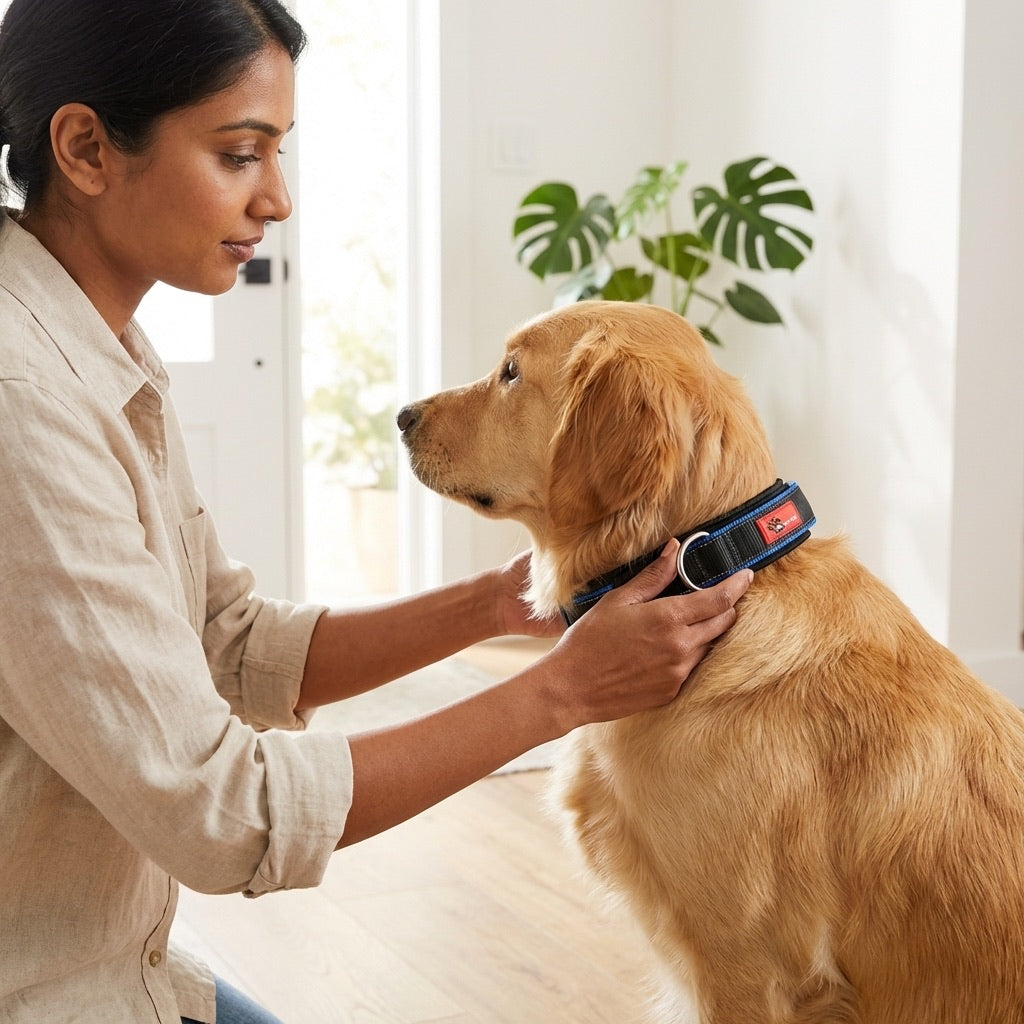 Patento Sports Dog Collar | Heavy-Duty Adjustable Nylon Athletic Reflective Collar | For Active Dogs