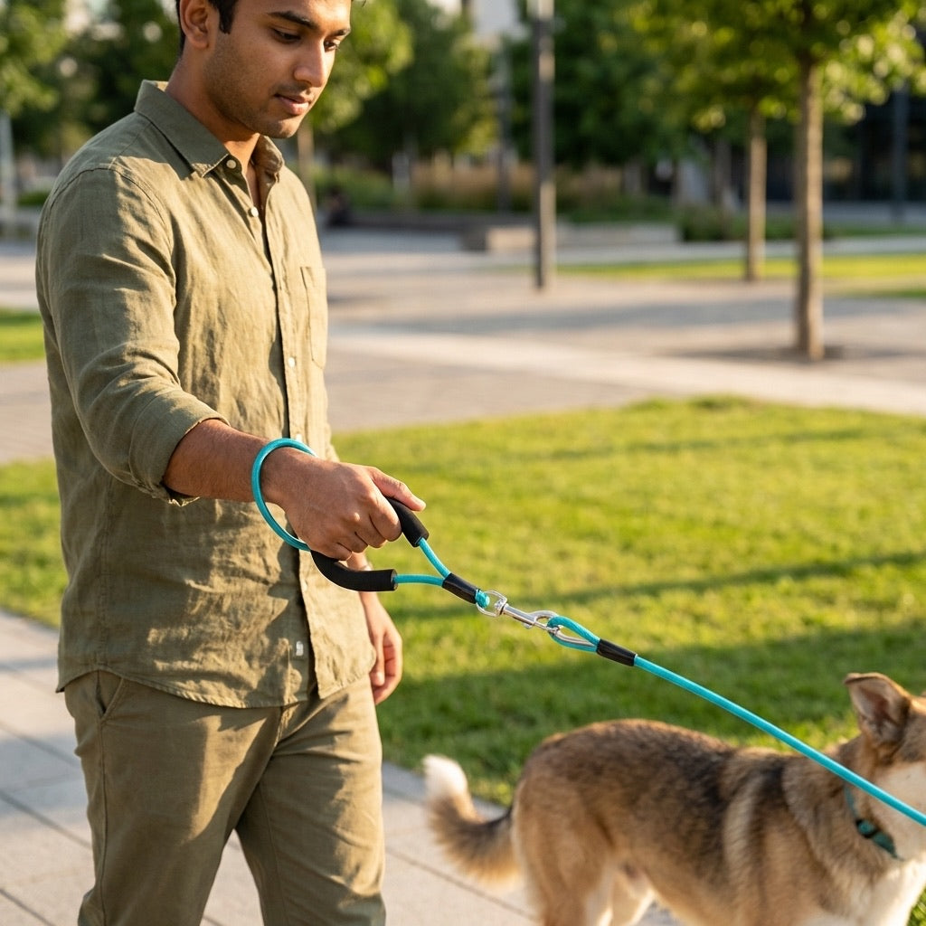 Nunbell Pet Cable Dog Leash | Strong Anti-Chew Coated Steel Wire Lead | For Medium & Large Dogs
