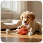 EE Toys Latex Squeaky American Rugby Dog Chew Toy | Durable Bounce Ball | For Small to Medium Dogs