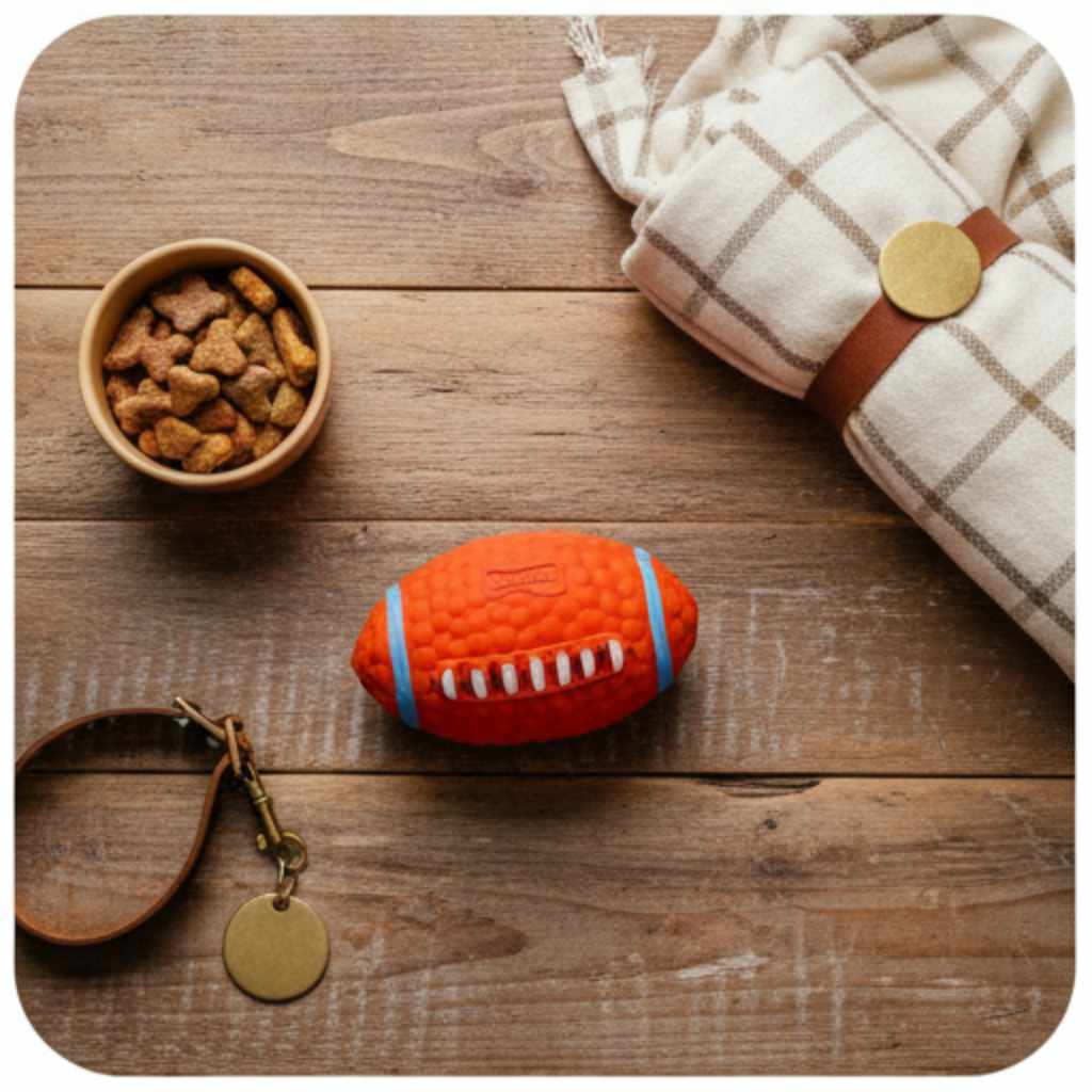 EE Toys Latex Squeaky American Rugby Dog Chew Toy | Durable Bounce Ball | For Small to Medium Dogs