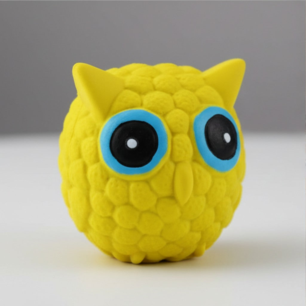 EE Toys Latex Squeaky Owl Dog & Cat Toy | Soft Animal Figure Fun Chew | For Small to Medium Pets