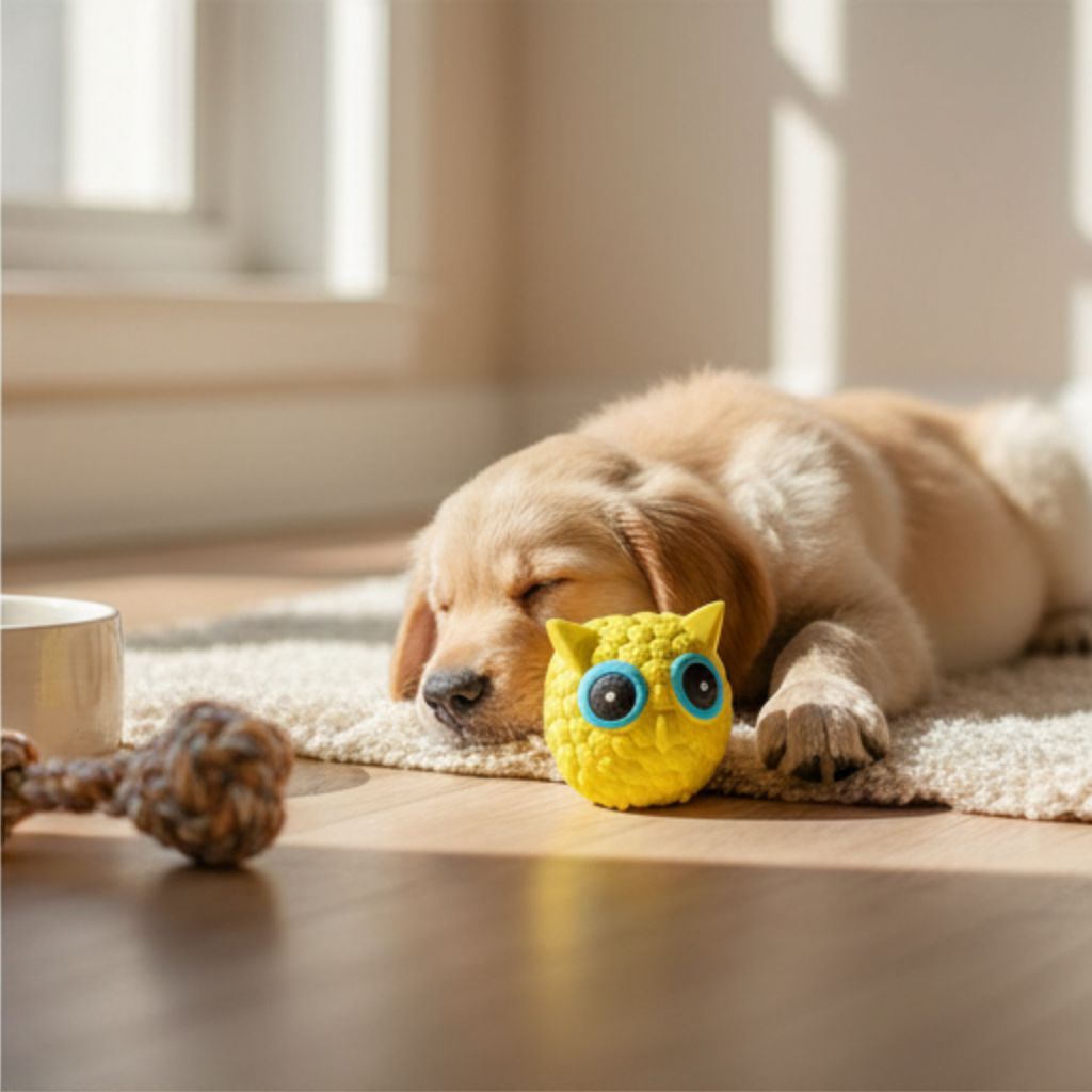 EE Toys Latex Squeaky Owl Dog & Cat Toy | Soft Animal Figure Fun Chew | For Small to Medium Pets