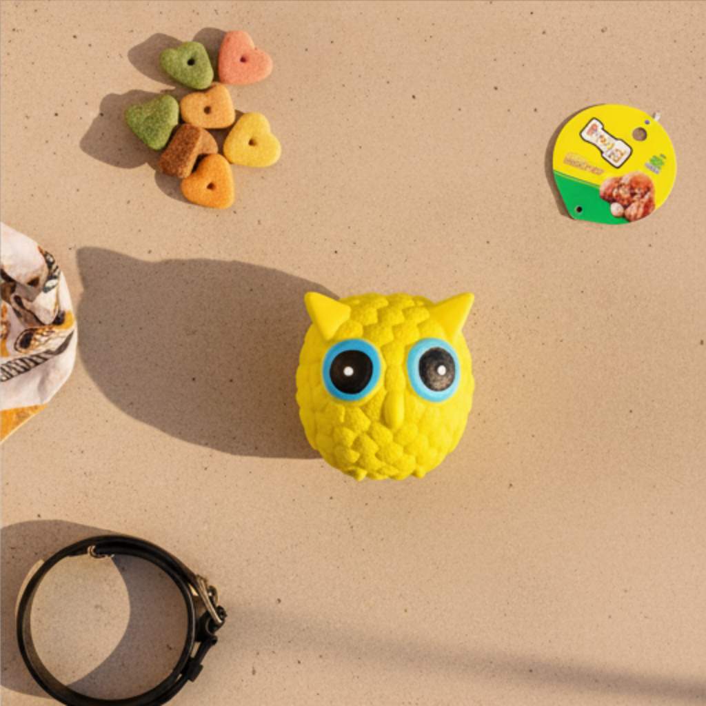 EE Toys Latex Squeaky Owl Dog & Cat Toy | Soft Animal Figure Fun Chew | For Small to Medium Pets