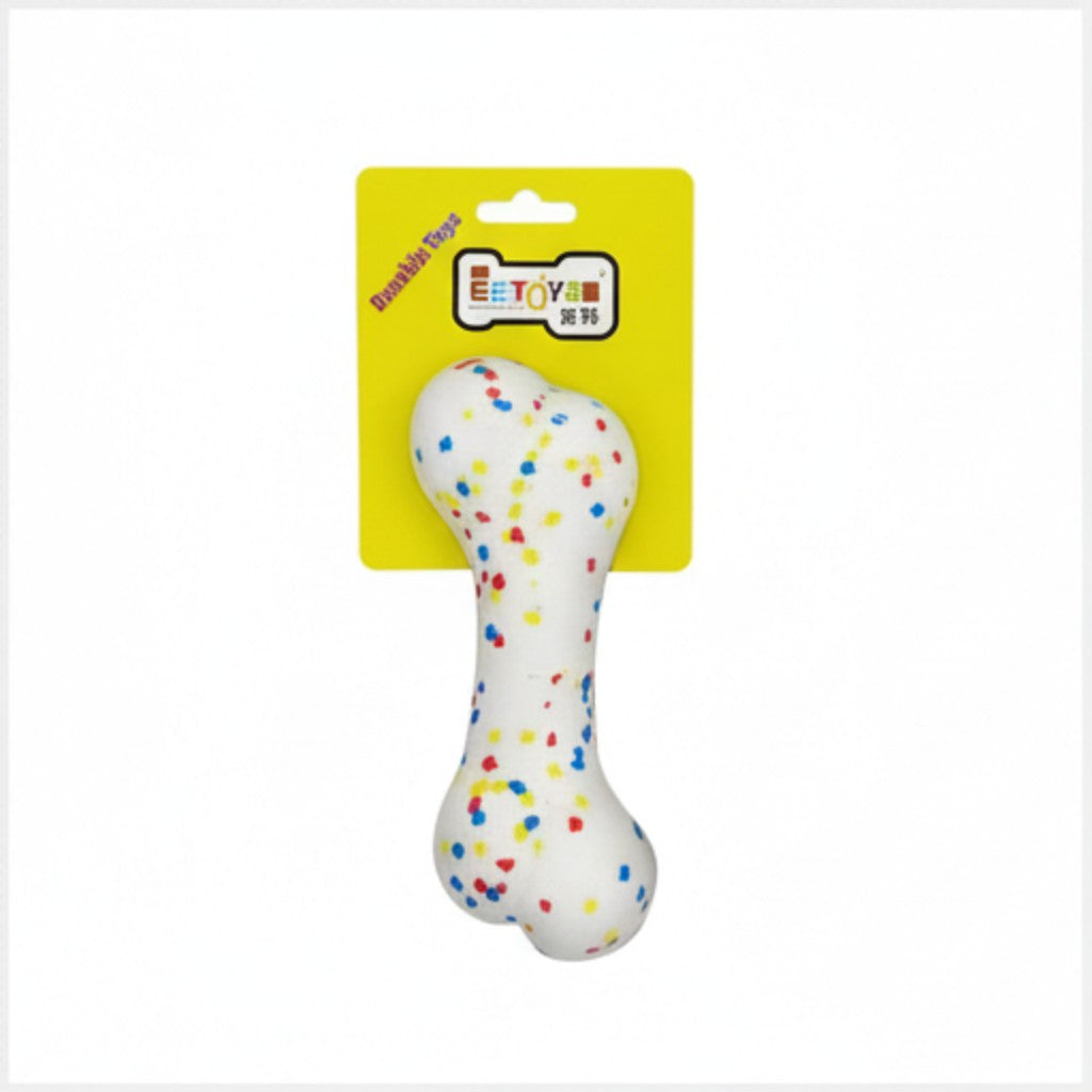 EE Toys Pop Bone Squeaky Latex Dog Chew Toy | Durable Dental Chew Bone | For Small to Medium Dogs
