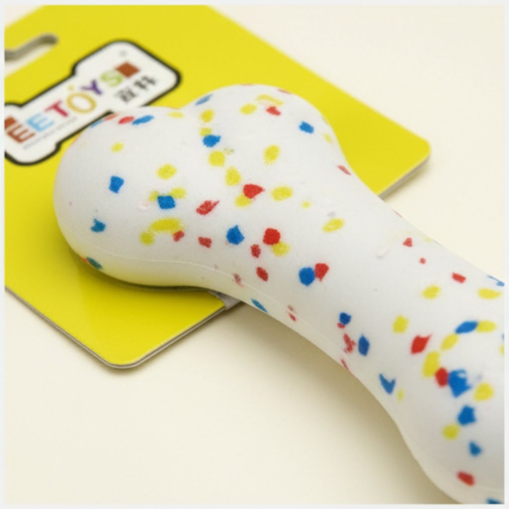 EE Toys Pop Bone Squeaky Latex Dog Chew Toy | Durable Dental Chew Bone | For Small to Medium Dogs
