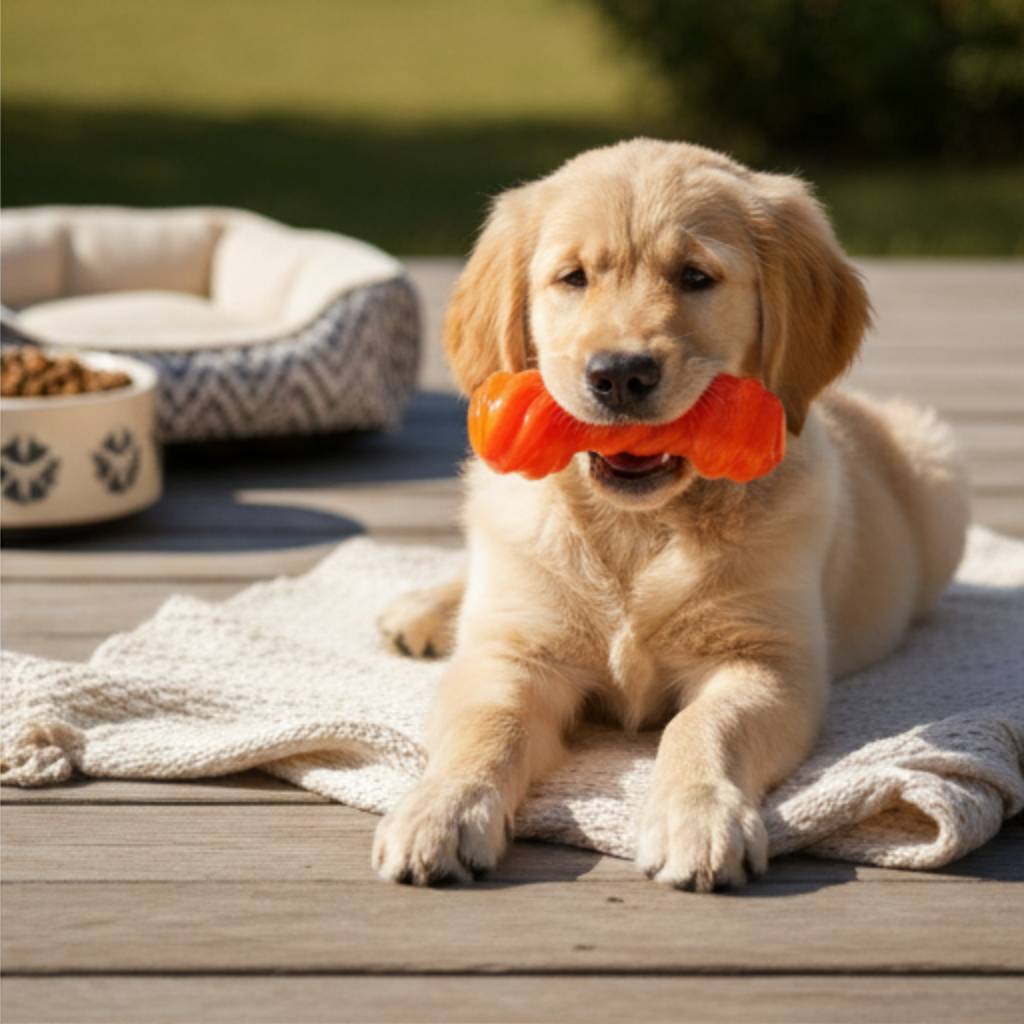 EE Toys TPR Twisted Dumbbell Dog Chew Toy | Durable Rubber Interactive Dental Chew | For All Breed Dogs