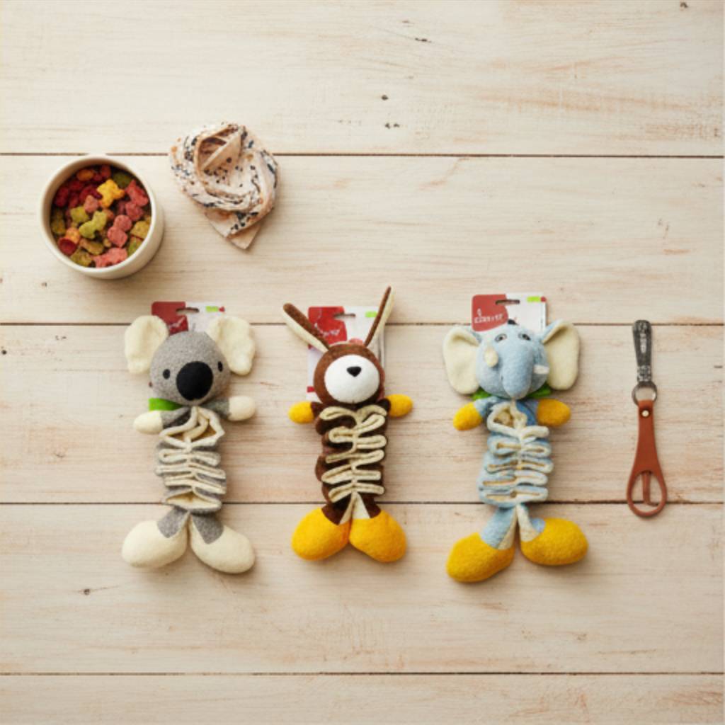 Plush Stuffed Dog & Cat Toy | Soft Squeaky Animal Plush Toy Assorted Designs | For All Pets