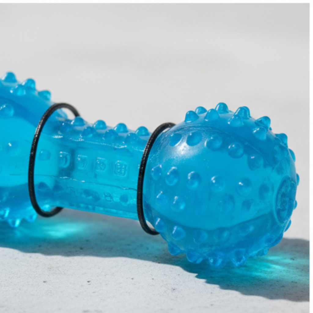 Nunbell Spike Dumbbell Treat Dispenser Dog Toy | Interactive IQ Puzzle Rubber Feeder Toy | For All Breed Dogs