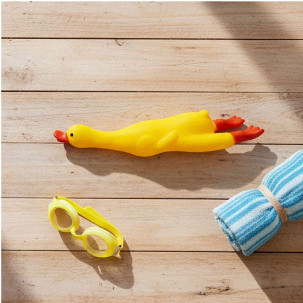 Squeaky Vinyl Duck Dog Toy | Soft Squeaking Rubber Bird Chew Toy | For Small to Medium Dogs