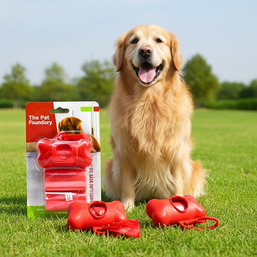 Dog Poop Bags with Dispenser Case | Biodegradable Waste Bags with Leash Clip Holder | For All Dogs