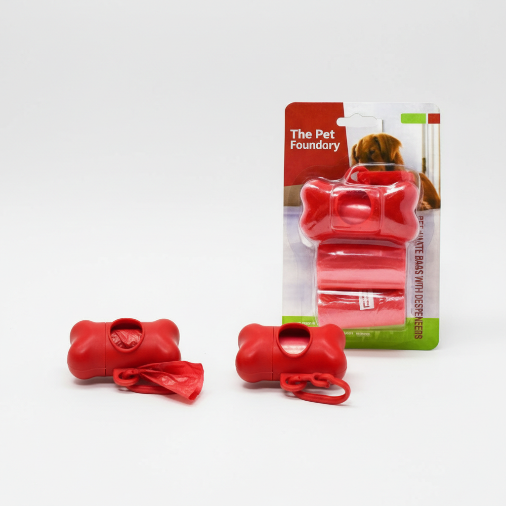 Dog Poop Bags with Dispenser Case | Biodegradable Waste Bags with Leash Clip Holder | For All Dogs