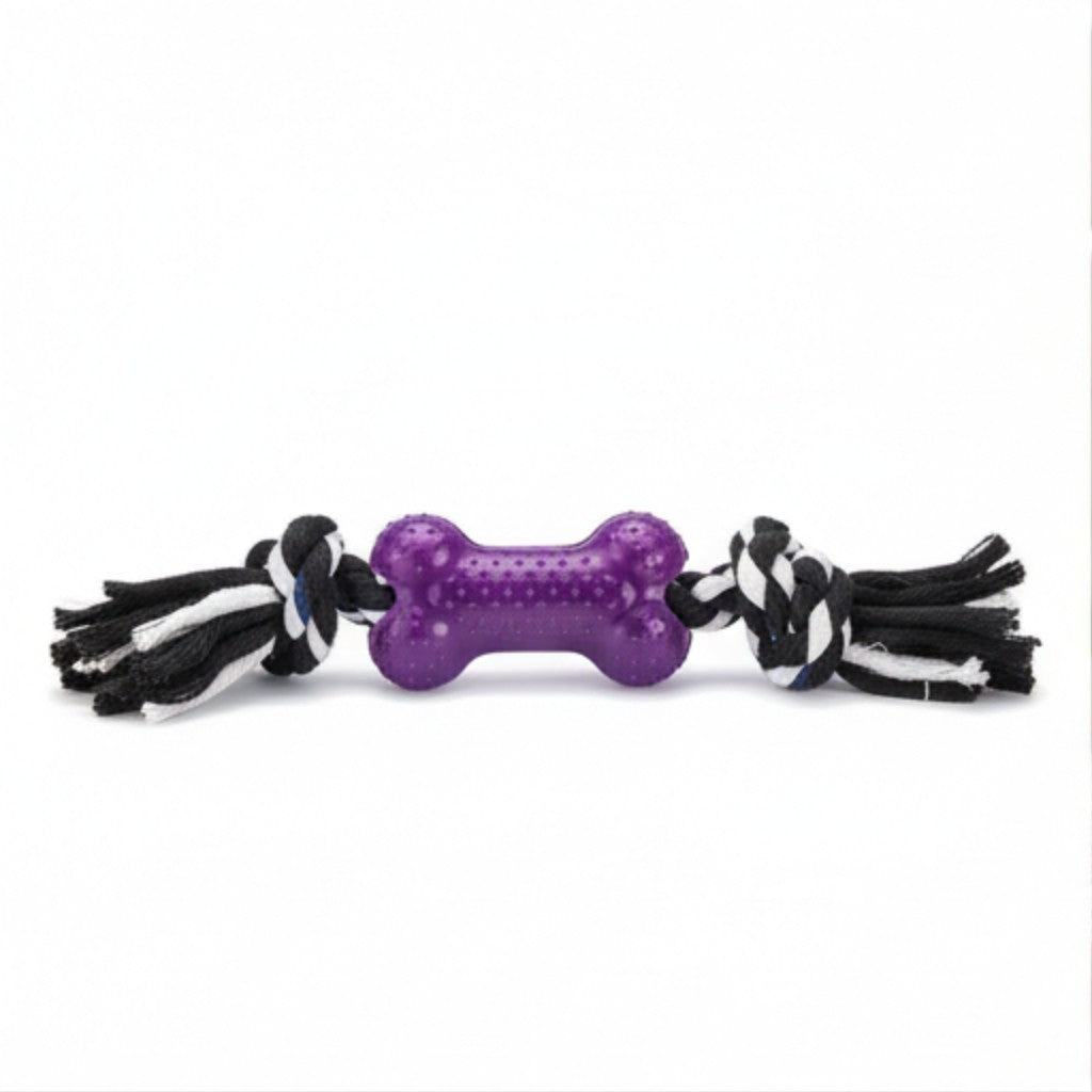 2-Knot Bone Cotton Rope Dog Toy | Durable Interactive Tug-of-War Chew | For All Breed Dogs