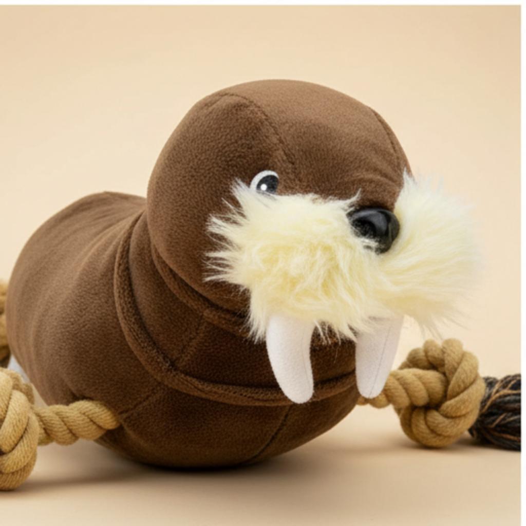 Plush Walrus Dog & Cat Toy | Soft Squeaky Stuffed Animal Toy | For All Pets