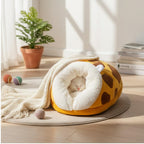 Plush Cat Sleeping Bed | Warm Enclosed Cosy Washable Cave Bed | For Cats & Small Dogs