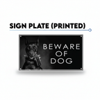 Printed Dog Sign Plate | Colourful Personalised Pet ID Door & Gate Sign | Durable Plastic