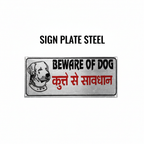 Stainless Steel Dog Sign Plate | Premium Rust-Proof Engraved Pet ID Door Sign | For Home & Gate