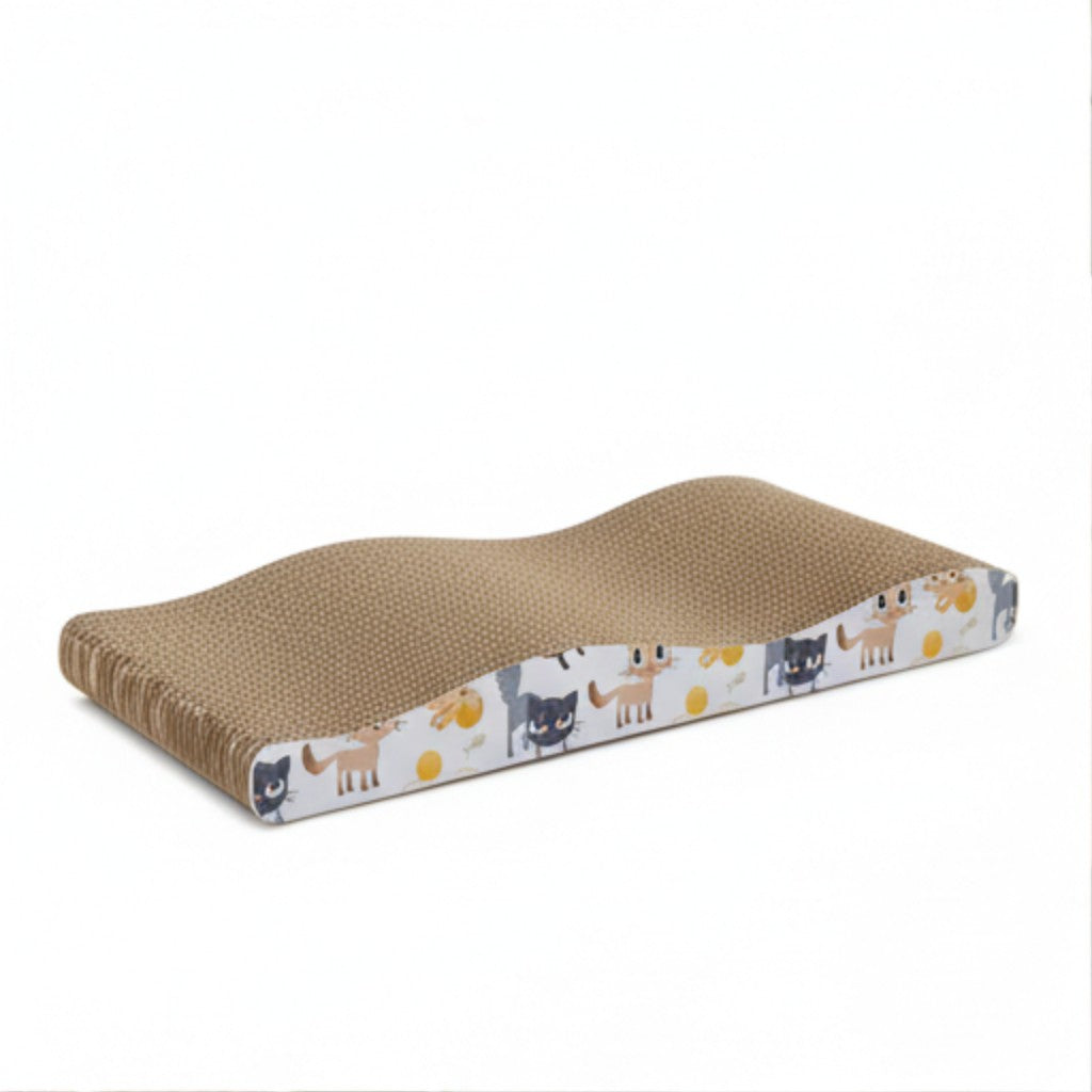 Wave Cardboard Cat Scratcher | Eco-Friendly Corrugated Scratching Pad with Catnip Included | For Cats