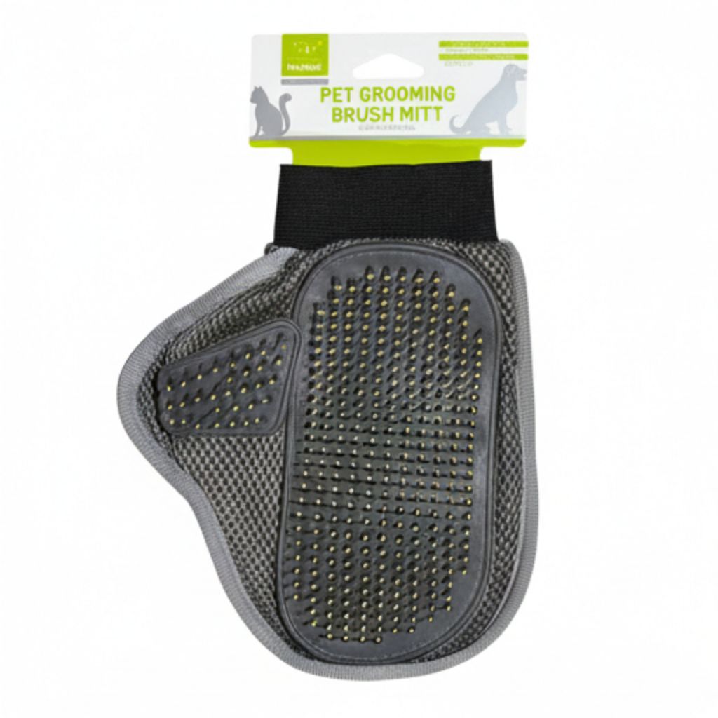 Nunbell Premium Pin Grooming Glove | Anti-Static Deshedding Massage Rubber Mitt | For Dogs & Cats | All Coat Types