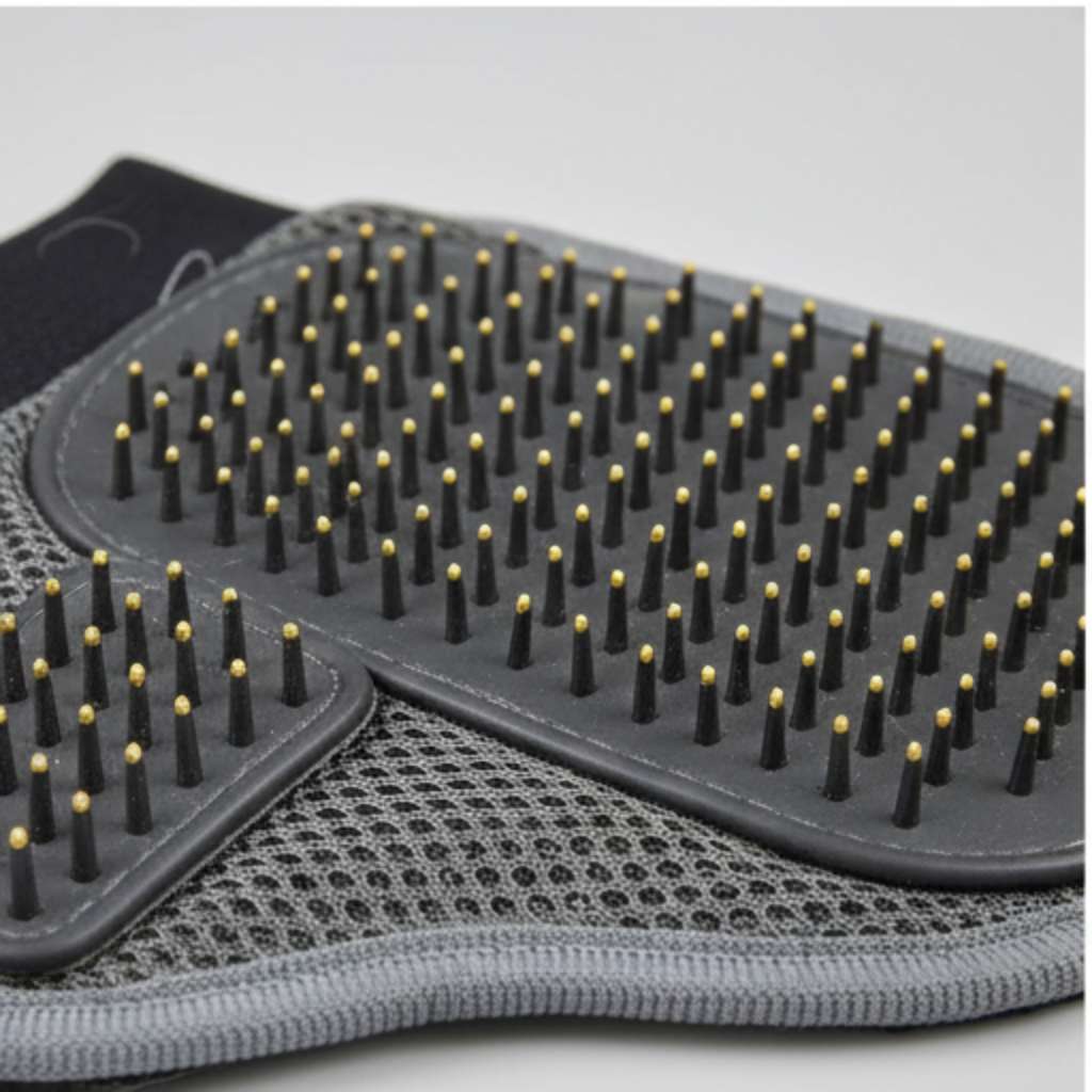 Nunbell Premium Pin Grooming Glove | Anti-Static Deshedding Massage Rubber Mitt | For Dogs & Cats | All Coat Types