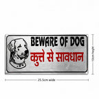 Stainless Steel Dog Sign Plate | Premium Rust-Proof Engraved Pet ID Door Sign | For Home & Gate