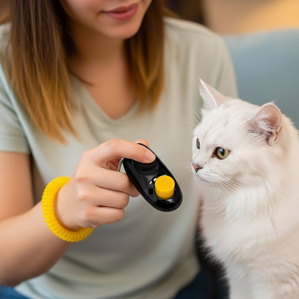 Dog Training Clicker with Spiral Chain | Positive Reinforcement Sound Aid Wrist Coil | For All Breed Dogs