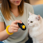 Dog Training Clicker with Spiral Chain | Positive Reinforcement Sound Aid Wrist Coil | For All Breed Dogs