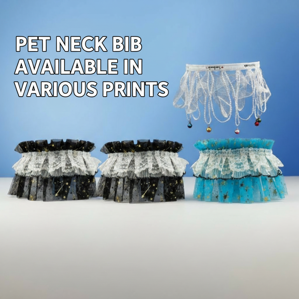 Pet Neck Bib | Adjustable Waterproof Dog & Cat Feeding Bib Easy Clean | For All Pets