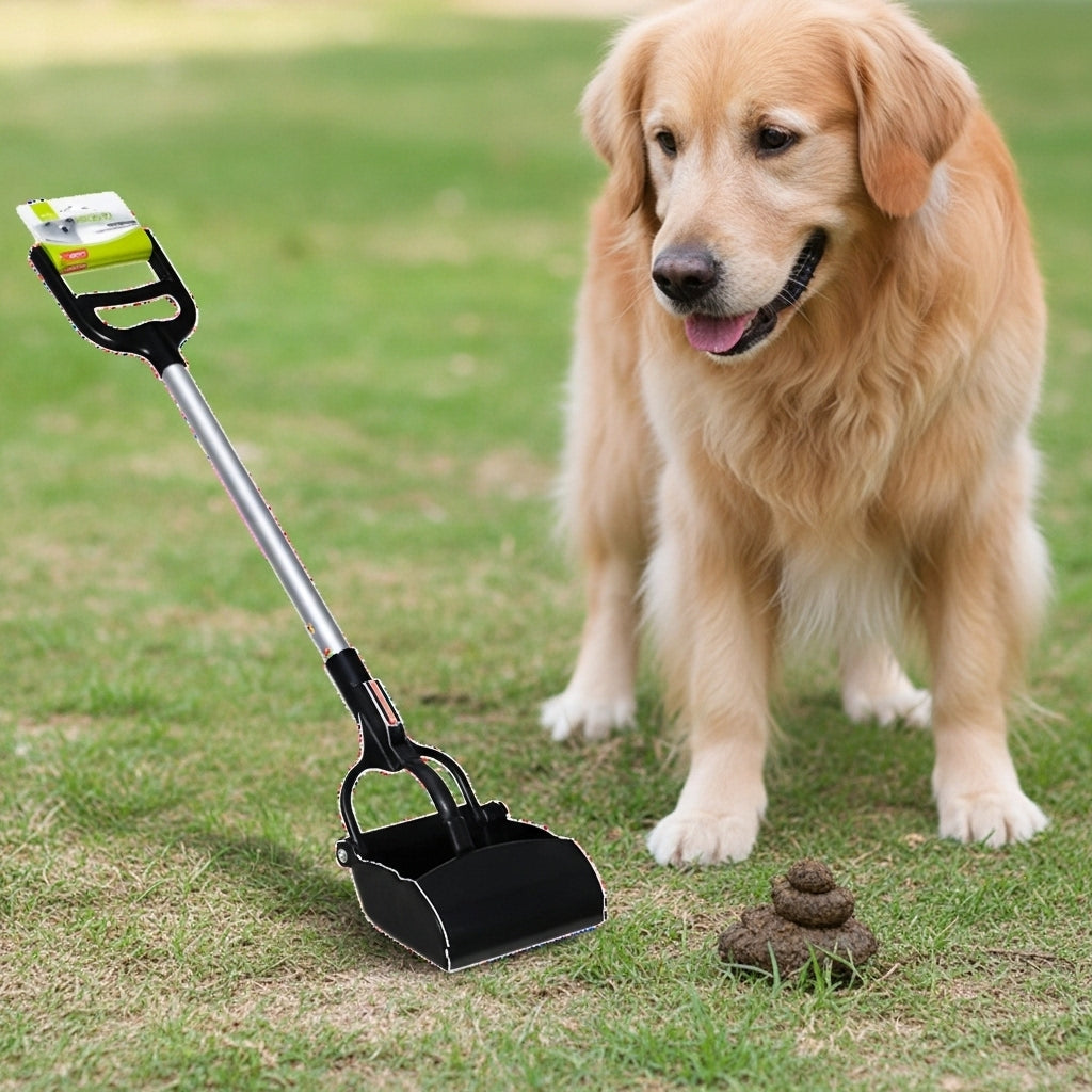 Nunbell XL Dog Poop Scooper | Extra-Large Heavy-Duty Long Handle Waste Picker | For Large Breed Dogs