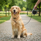 Holy Paws Retractable Dog Leash | Extendable Nylon Lead with Auto-Lock Brake Button | Adjustable Length | For Small to Large Dogs