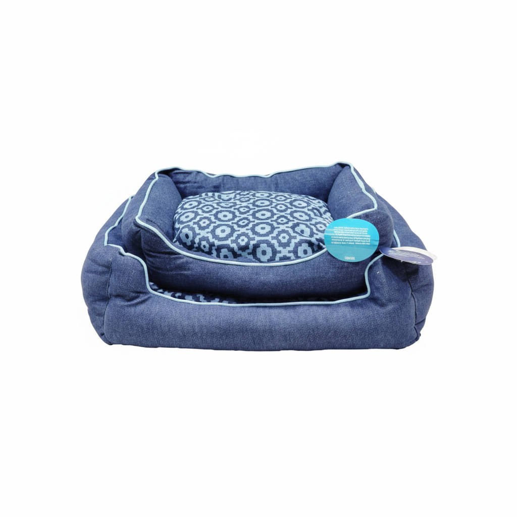Export Quality Denim Dog & Cat Sofa | Premium Cushioned Elevated Pet Couch Durable | For Small to Medium Pets