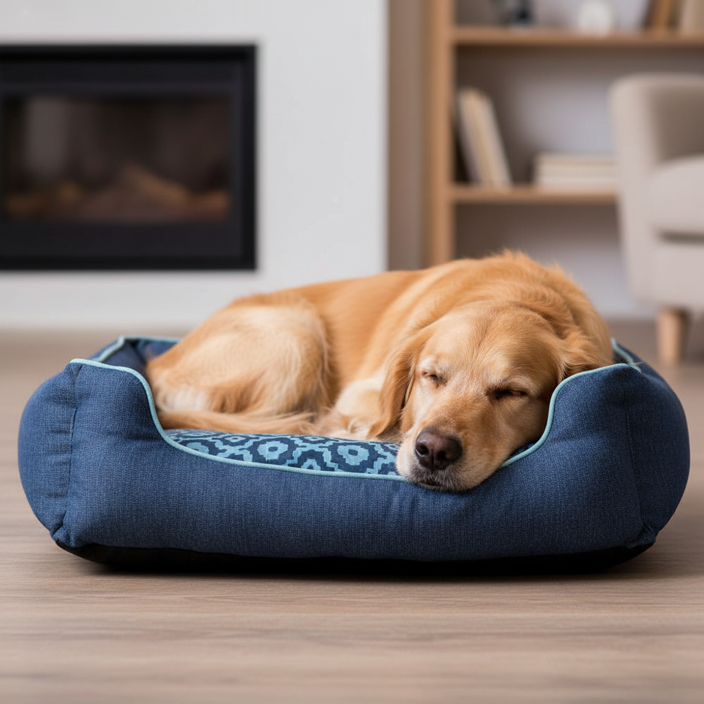 Export Quality Denim Dog & Cat Sofa | Premium Cushioned Elevated Pet Couch Durable | For Small to Medium Pets