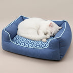 Export Quality Denim Dog & Cat Sofa | Premium Cushioned Elevated Pet Couch Durable | For Small to Medium Pets