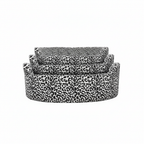 Foam Basket Dog & Cat Bed | Velvet Printed Cushioned Warm Sleeping Basket | For Small Pets