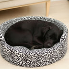 Foam Basket Dog & Cat Bed | Velvet Printed Cushioned Warm Sleeping Basket | For Small Pets