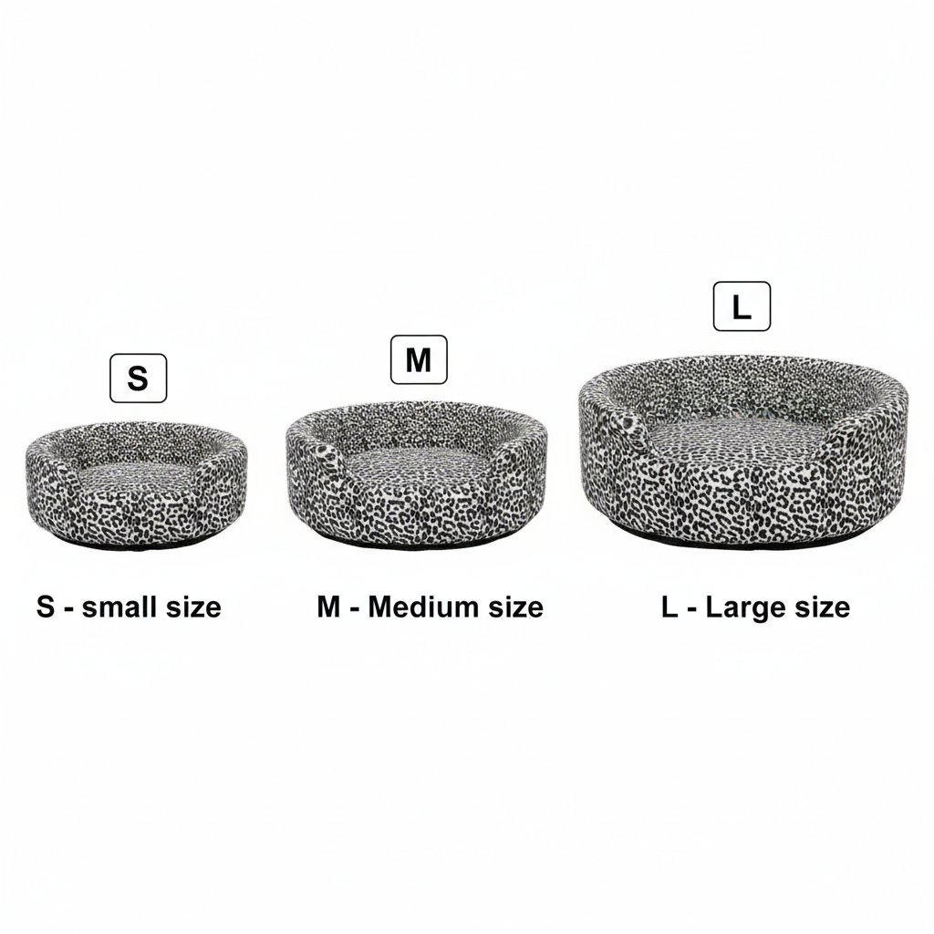 Foam Basket Dog & Cat Bed | Velvet Printed Cushioned Warm Sleeping Basket | For Small Pets