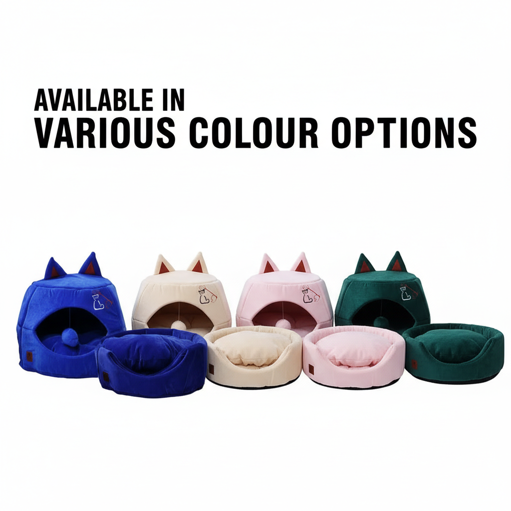Enclosed Cat House | Cosy Plush Warm Sleeping Pod Hideaway | For Cats & Small Dogs