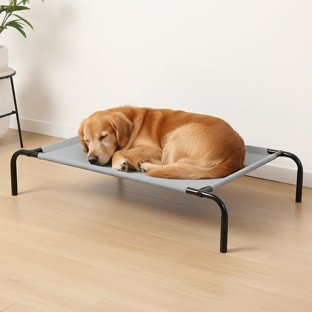 Elevated Pet Cot | Breathable Mesh Cooling Raised Dog Bed Anti-Fatigue | For Dogs & Cats