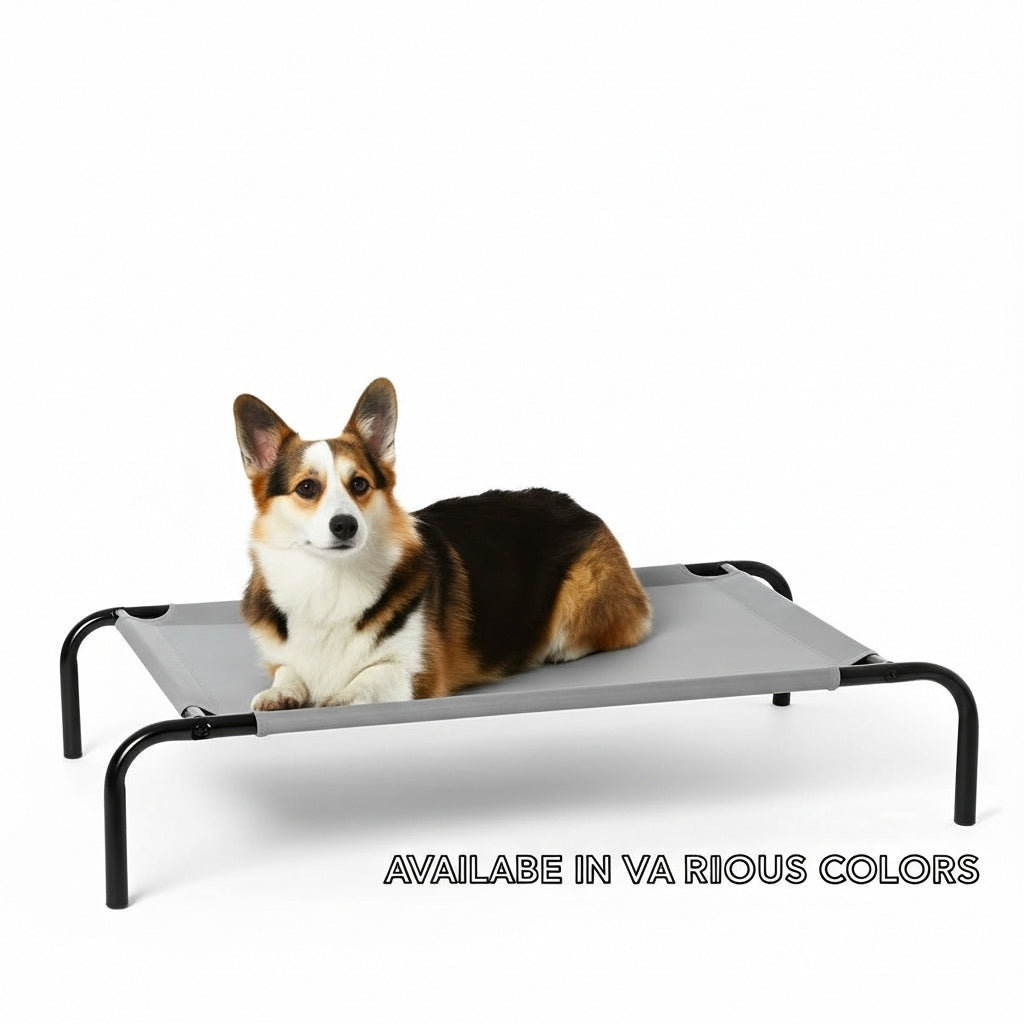 Elevated Pet Cot | Breathable Mesh Cooling Raised Dog Bed Anti-Fatigue | For Dogs & Cats