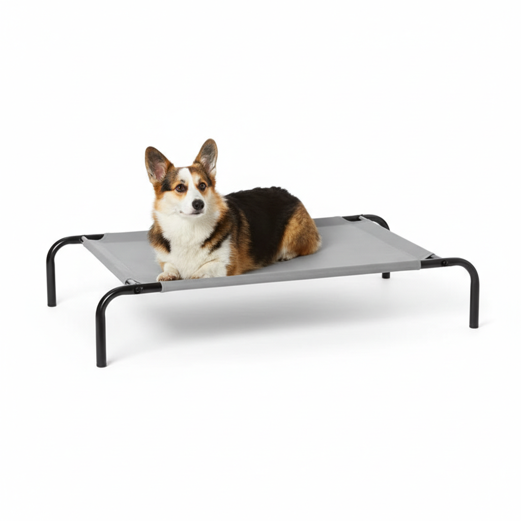 Elevated Pet Cot | Breathable Mesh Cooling Raised Dog Bed Anti-Fatigue | For Dogs & Cats