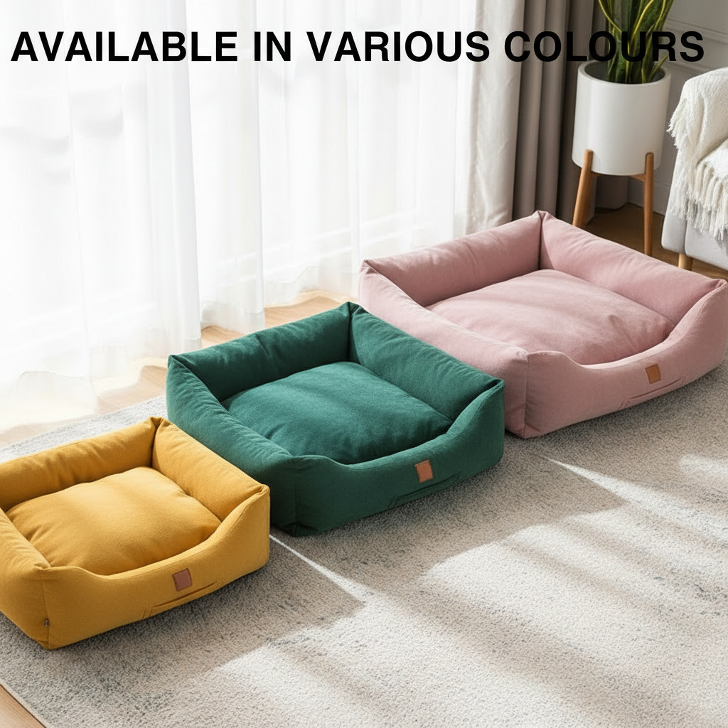 Premium Velvet Dog & Cat Sofa | Luxury Cushioned Plush Elevated Pet Couch | For Small to Medium Pets