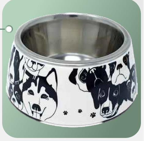 Printed Melamine Pet Food Bowl | Durable Colourful Design Feeding Dish | For Dogs & Cats