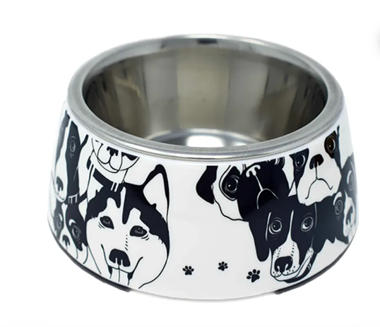 Printed Melamine Pet Food Bowl | Durable Colourful Design Feeding Dish | For Dogs & Cats