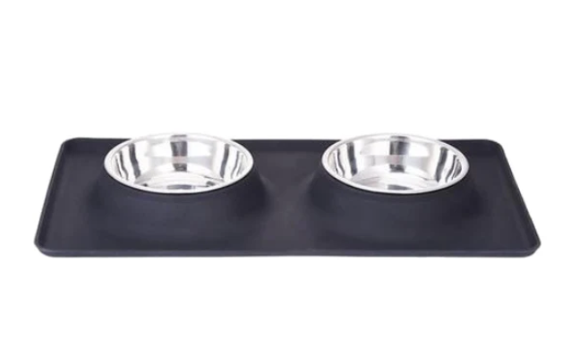 Silicone Double Diner Pet Bowl | BPA-Free Foldable Dual Food & Water Feeding Dish | For Dogs & Cats