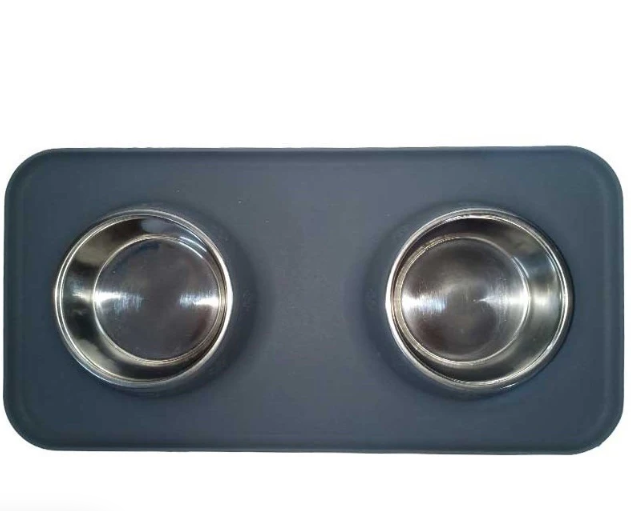 Silicone Double Diner Pet Bowl | BPA-Free Foldable Dual Food & Water Feeding Dish | For Dogs & Cats