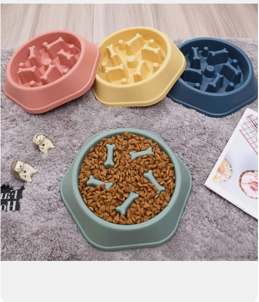 Plastic Slow Feeder Dog Bowl | Anti-Bloat Maze Feeding Dish for Digestive Health | For All Breed Dogs