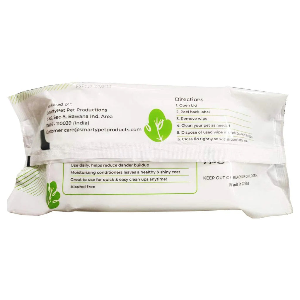 Pet Cleaning Wipes 20 Sheet Pack | Gentle On-The-Go Body Wipes Fragrance-Free | For Dogs & Cats
